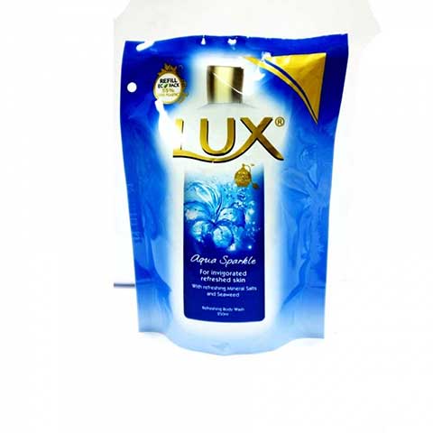 LUX BODY WASH AQUA SPARKLE POUCH 2X250ML